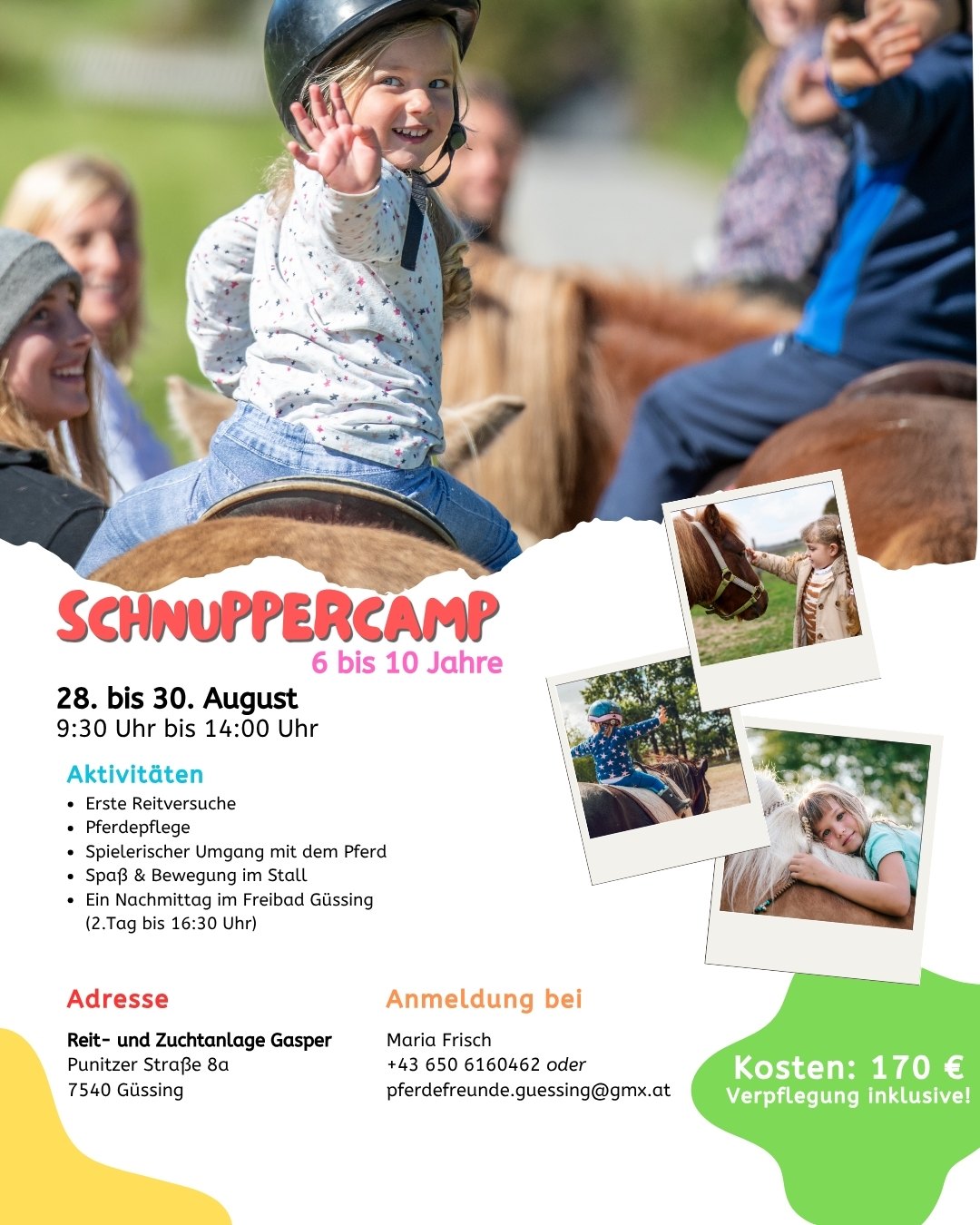 Schnuppercamp Pferdefreunde Güssing